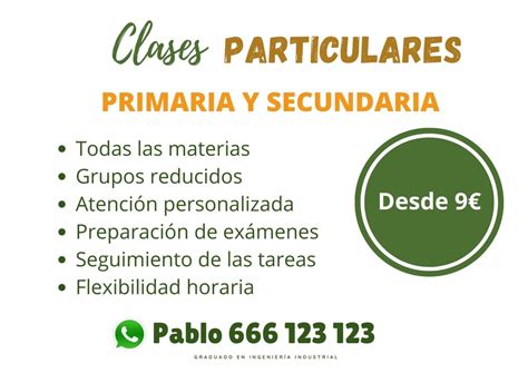 cartel clases particulares|Anuncia tus clases particulares